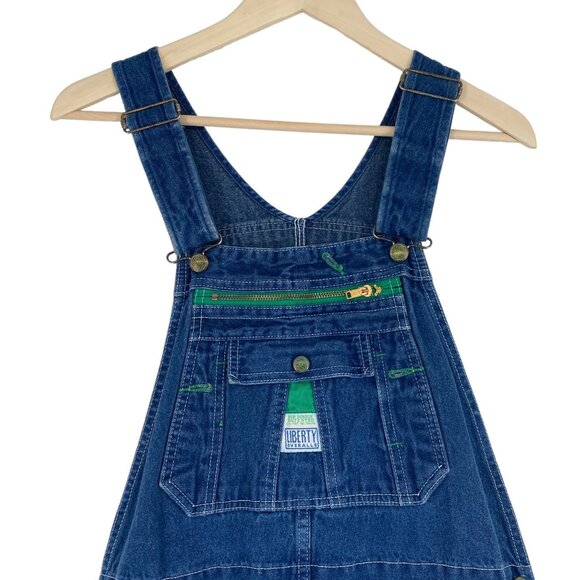 Liberty Overalls Mens 34x30 Blue Denim Jean Overalls Adjustable Straps Pockets - Picture 3 of 14